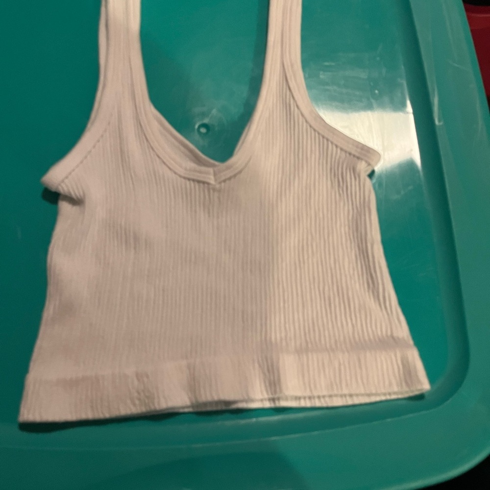 White Ribbed Tank Top - Picture 2 of 3